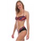ARENA STRIPES TWIST BANDEAU TWO PIECES SWIMSUIT